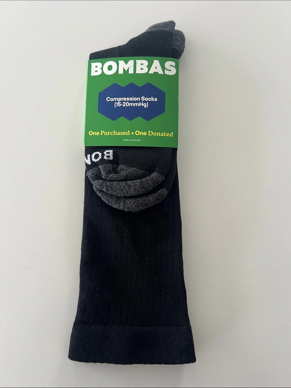 Bombas Black and Dark Gray Men's Athletic Compression Socks